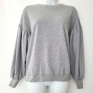 Fate by LFD Grey Cotton Balloon Sleeve Sweatshirt S